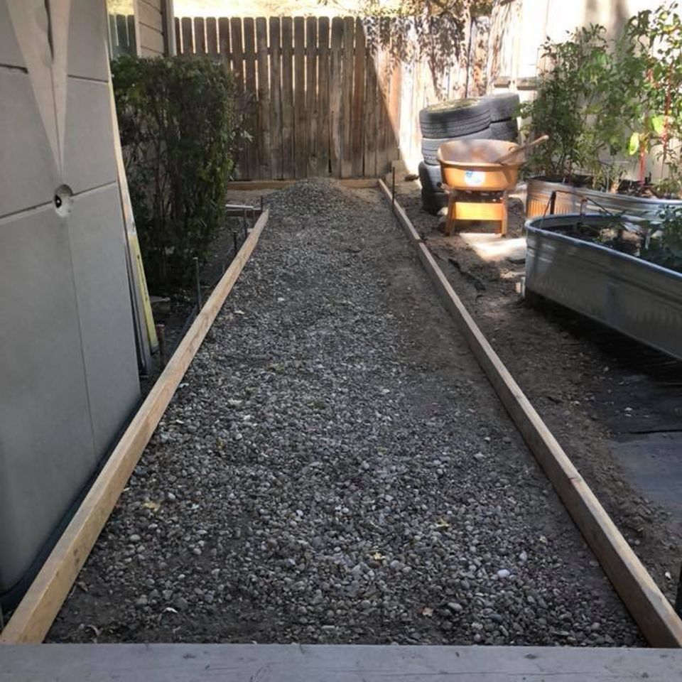 Preparing concrete sidewalk in Boise Idaho