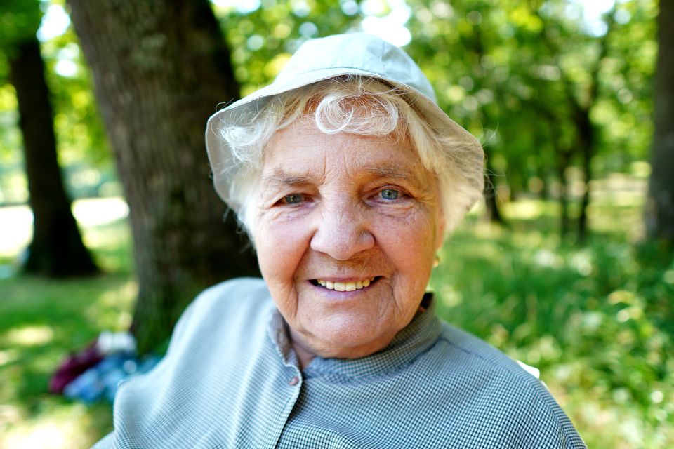 Happy senior outdoors and enjoying nature in Houston