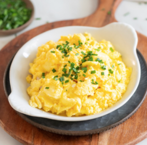 Egg and cheese slice scramble 300x295