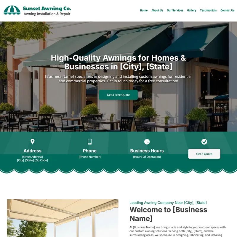 Awning installation