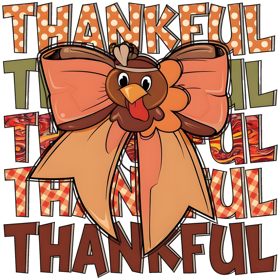 Seasons   thanksgiving thankful with turkey bow