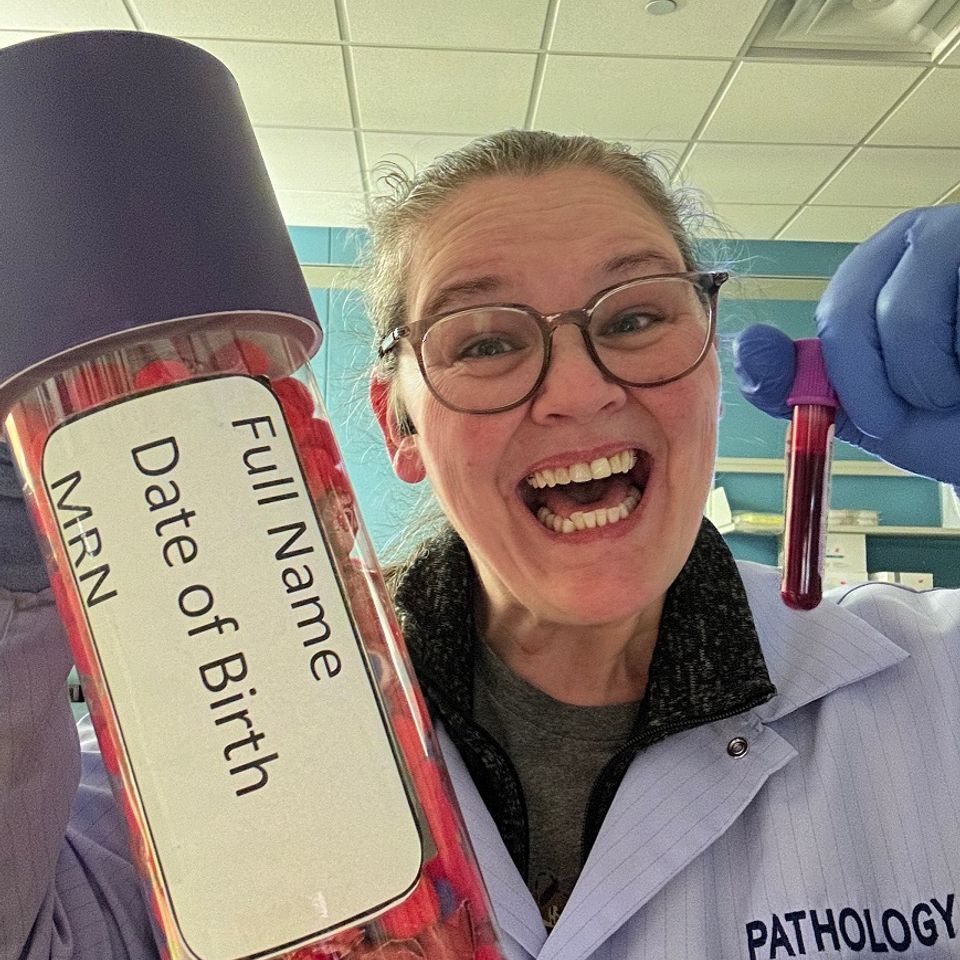 Lauragary with test tube