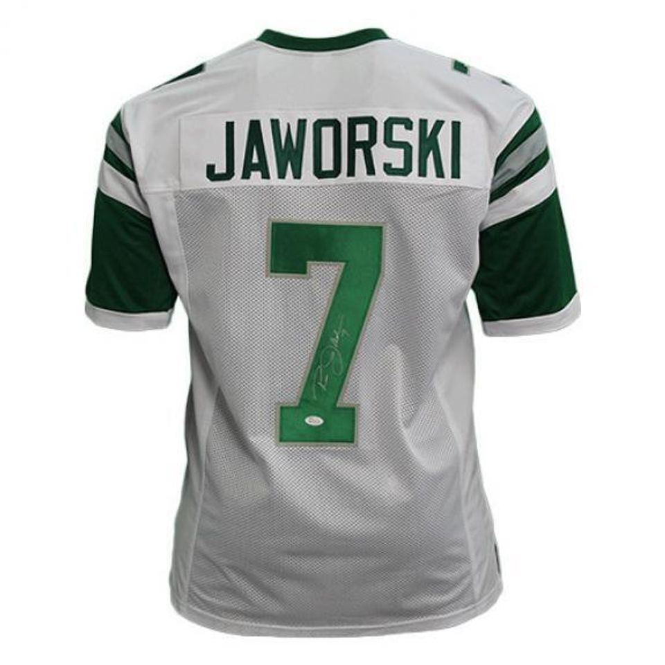 Ron jaworski pro style autographed football jersey white jsa coa 