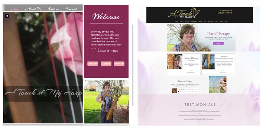 Before  after   touch of my harp