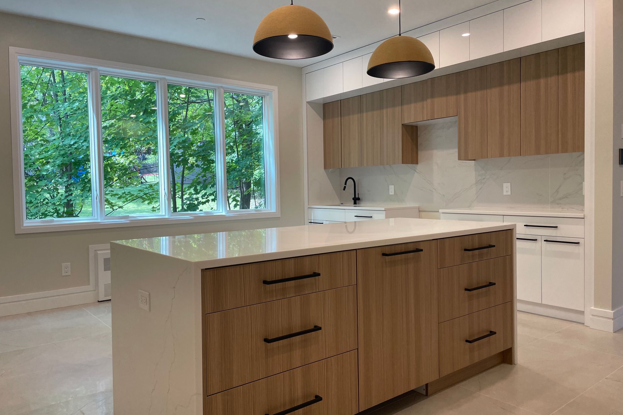 Modern Wood And White Kitchen Kitchen Remodel in Monsey, NY by Ultimate Kitchens & Furniture Plus project photo