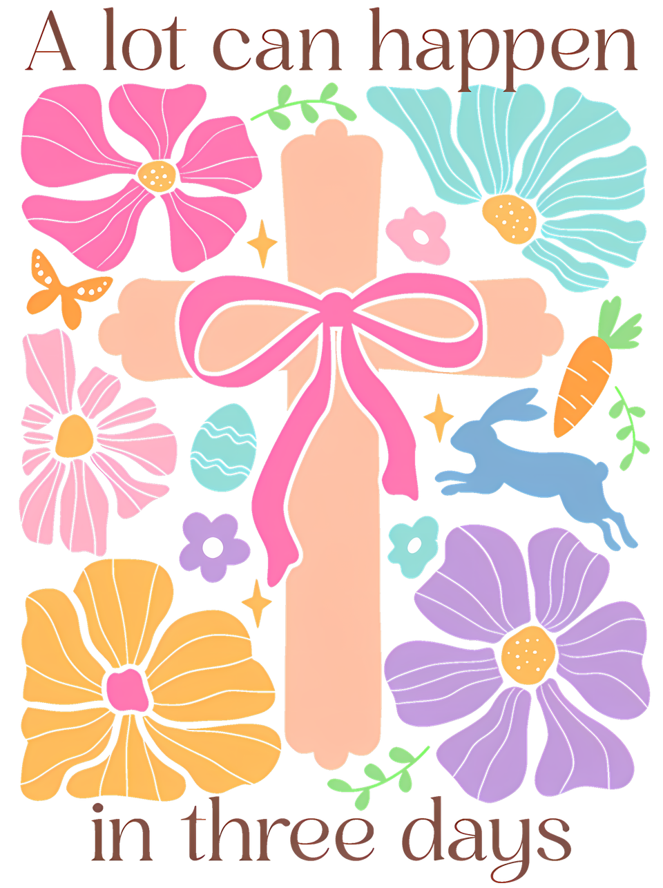 Faith   cross a lot  can happen in three days with flowers sd213