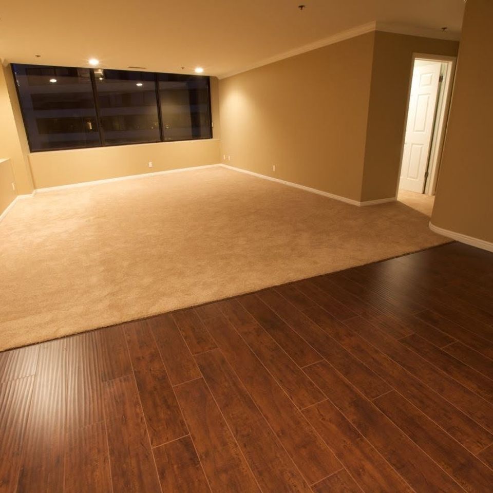 Finished basement hardwood to carpet transition