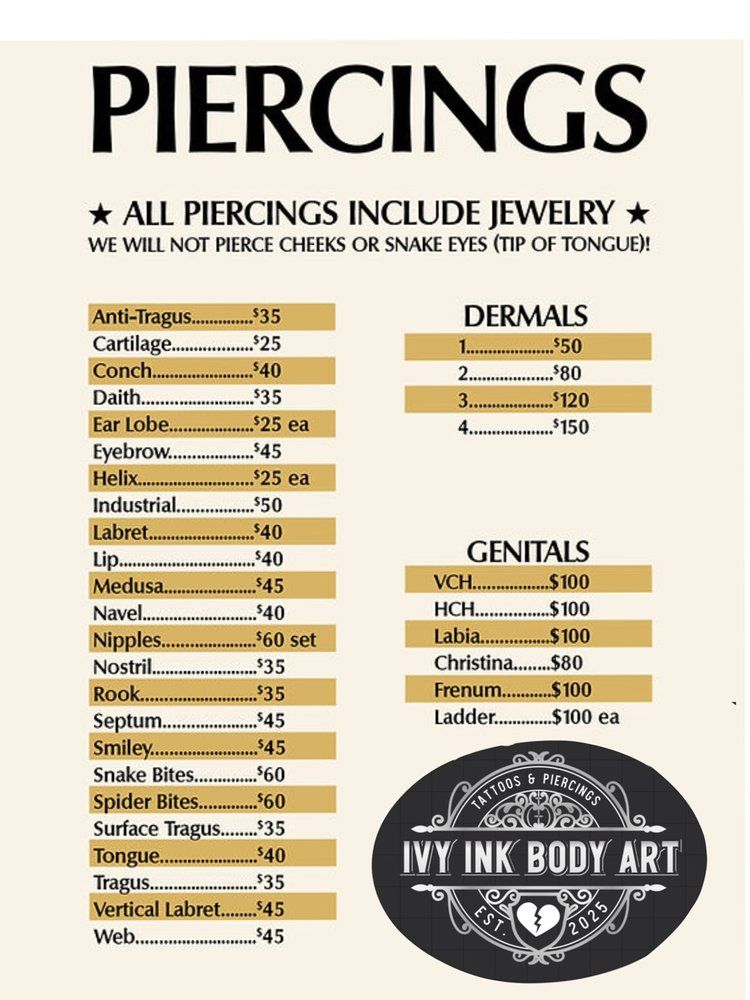 Misty price list