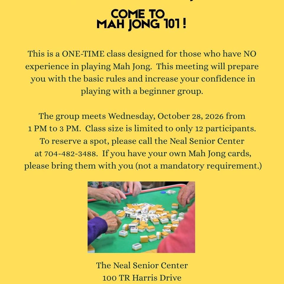 Poster mah jong for new players october 2026