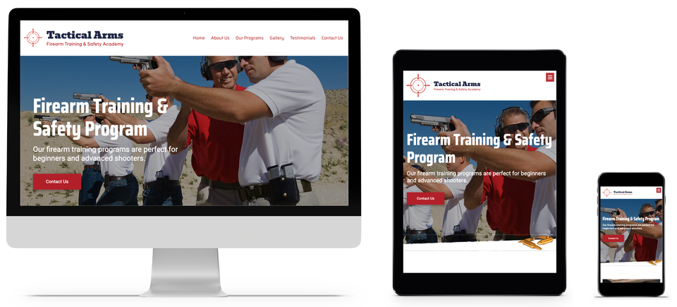 Firearm training safety academy website design