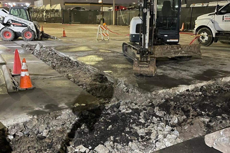 Commercial job in progress by Bolton Concrete