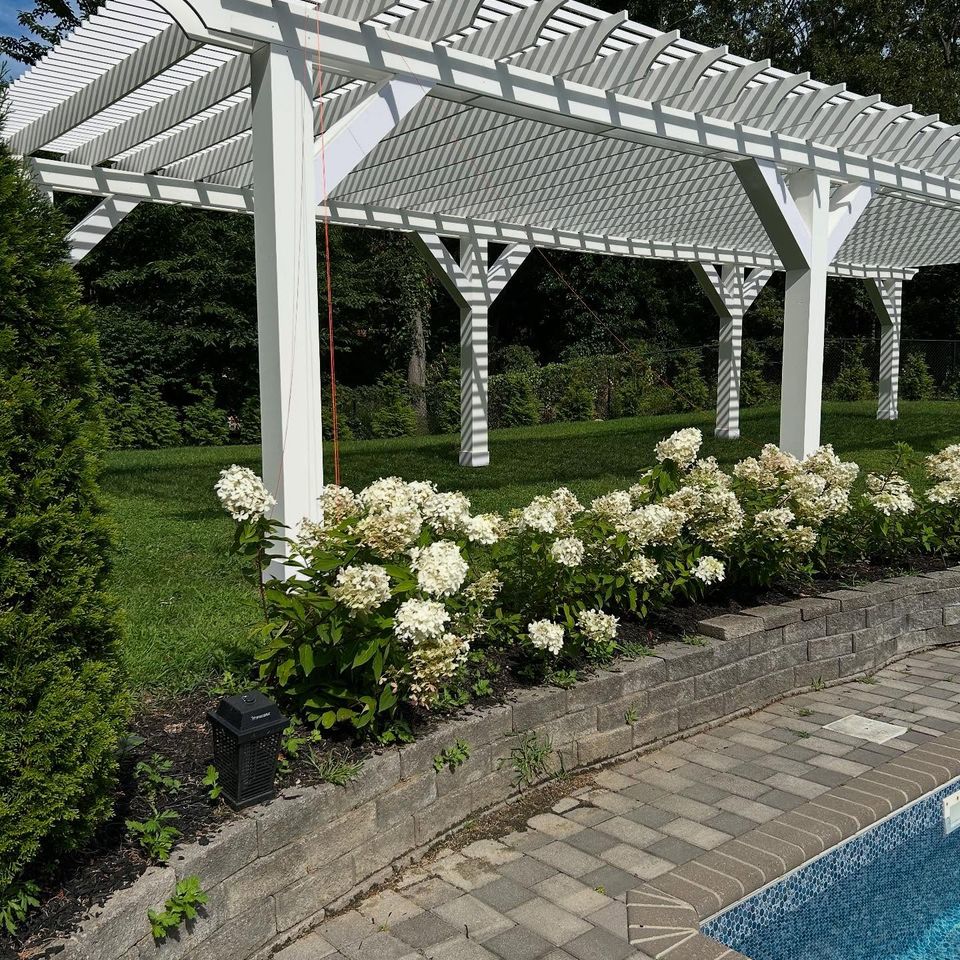 14x44 foot azek pergola done by J.B.T Contracting of Long Island, NY