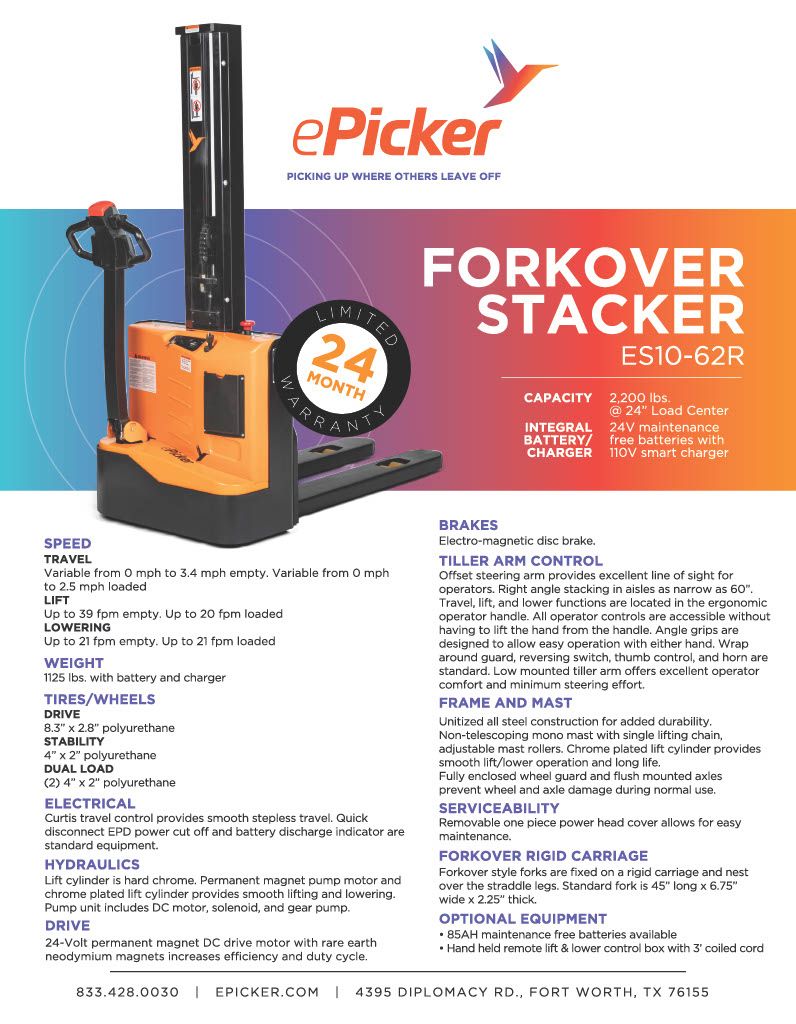 Fork over stacker es10 62r part 11024 1