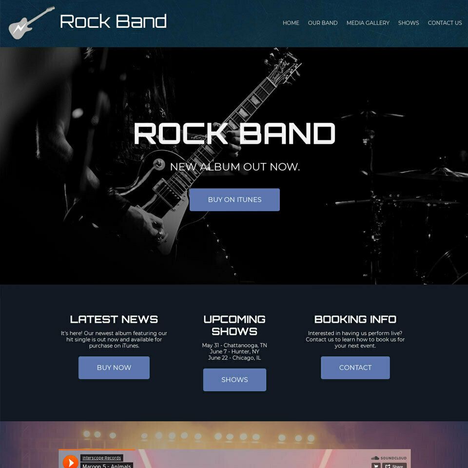 Rock band website template 960x960