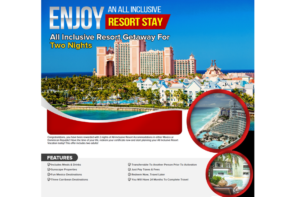 2 night all inclusive resort stay getaway   png
