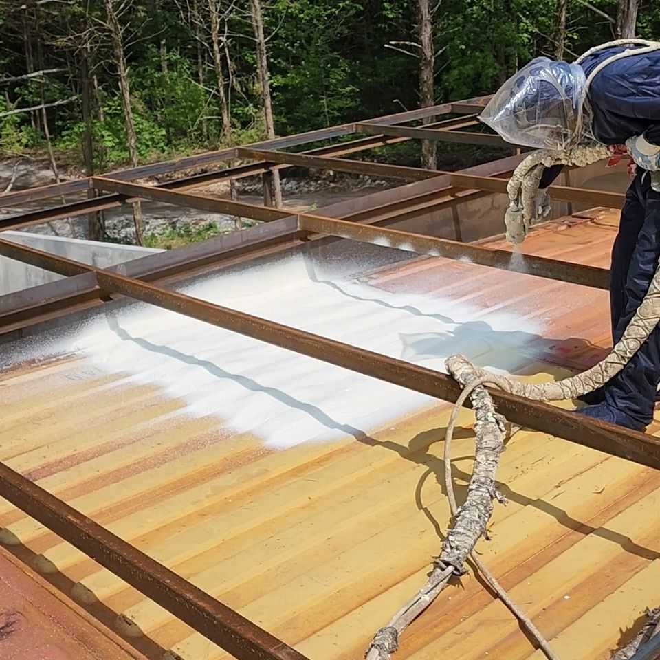 Spray foam roofing