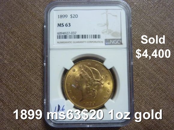 1899 ms63 20 gold1oz