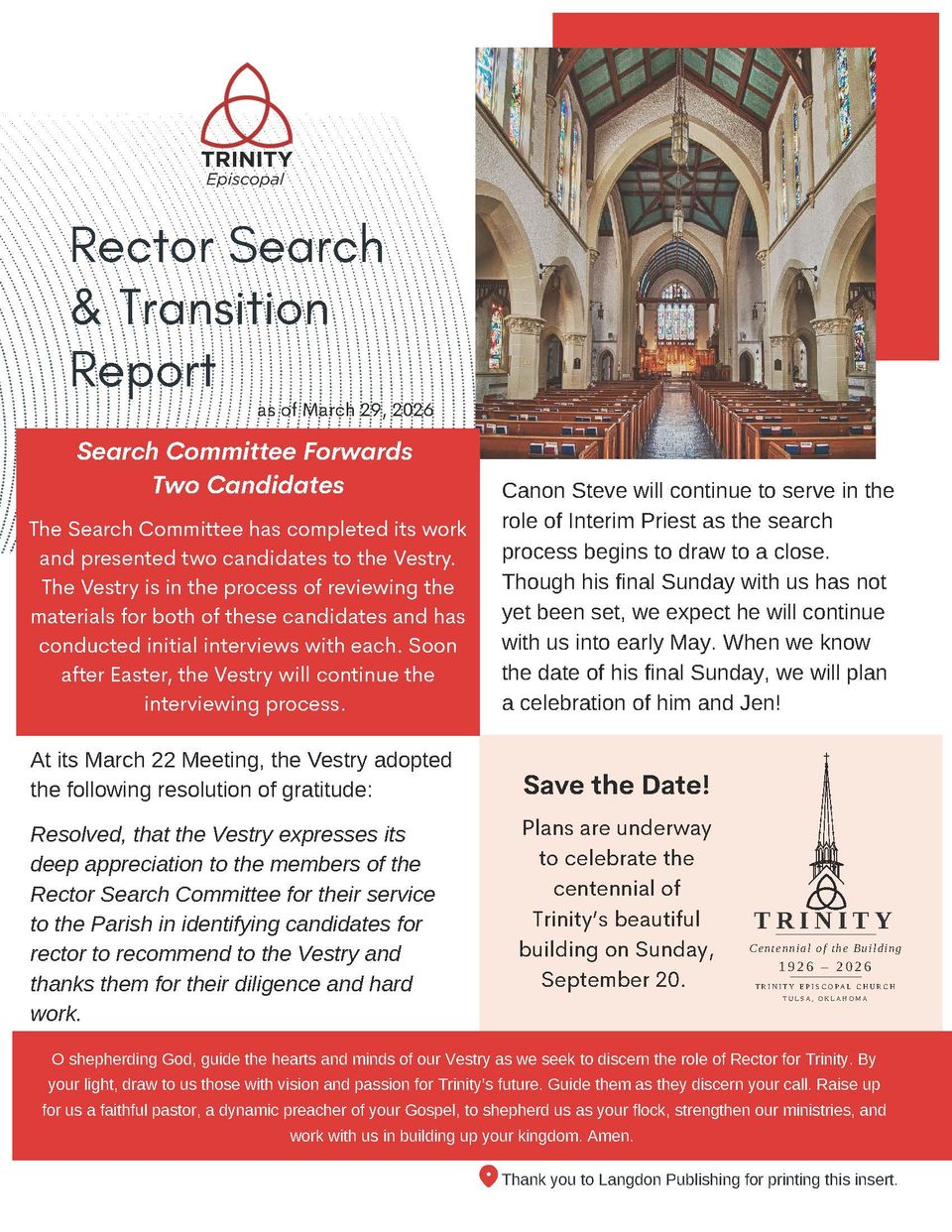 Rector transition report march 29  2026