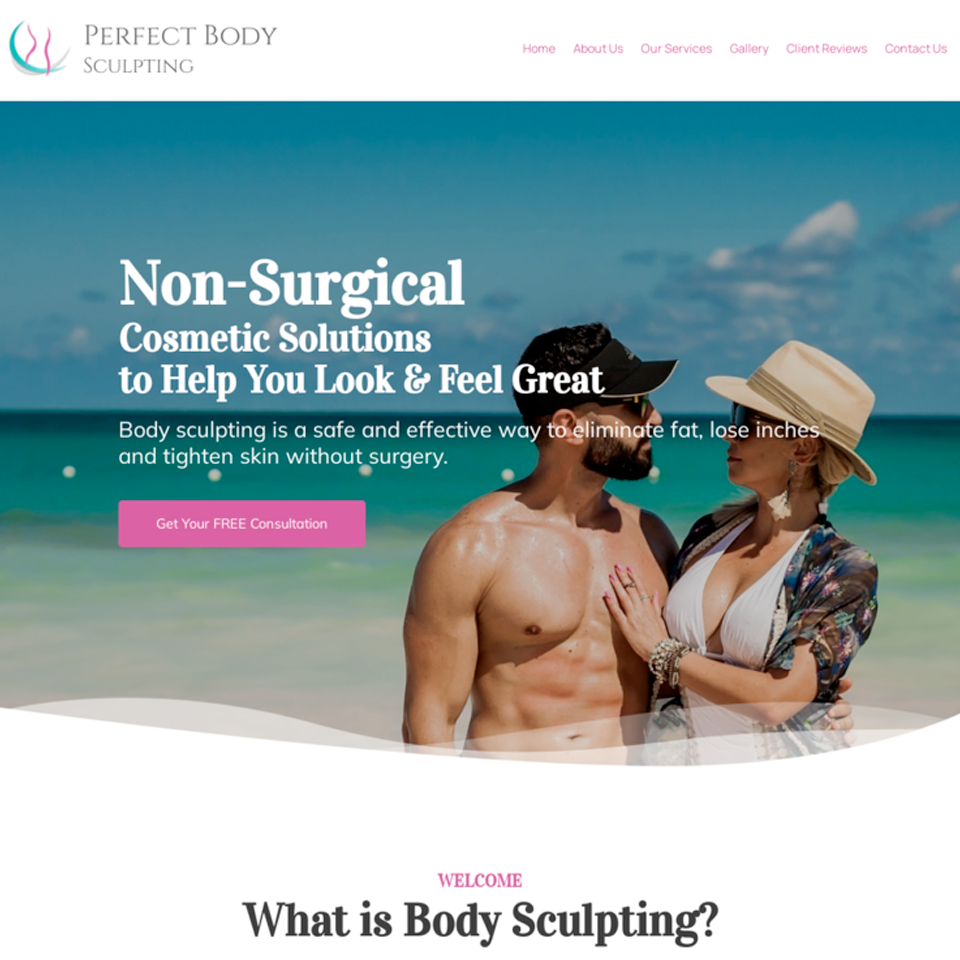 Body sculpting website design