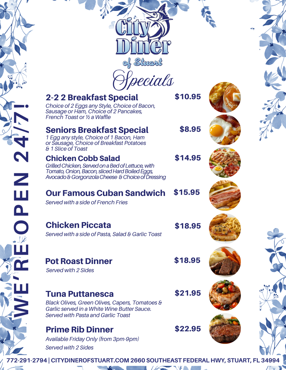 City diner specials for social 5 4  26