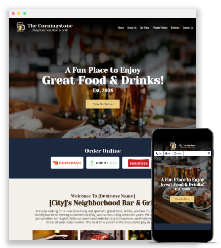 Restaurant website design