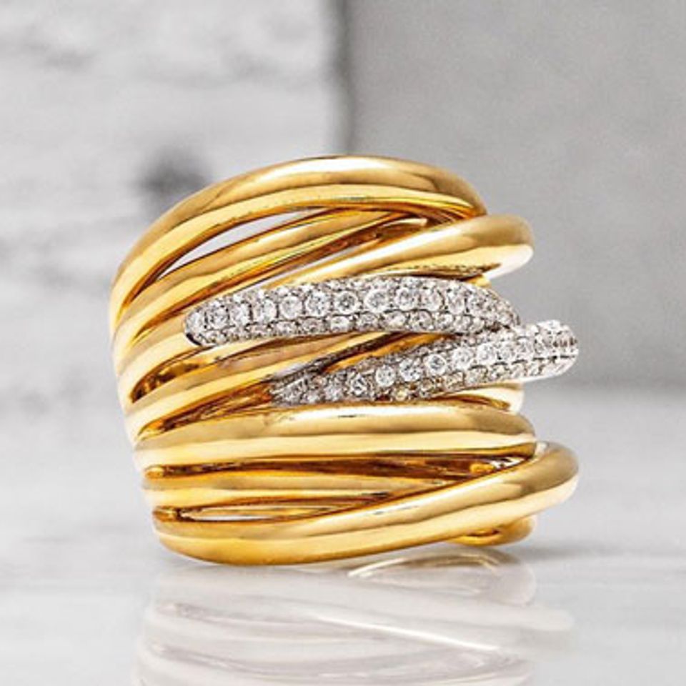 Shop yellow gold diamond ring at deangelis jewelers
