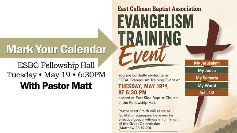 Evangelism training with pastor matt 2026 may