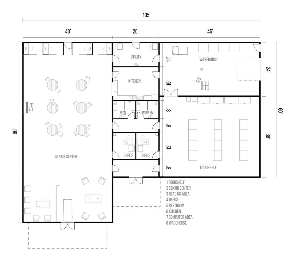 Senior center floor plan