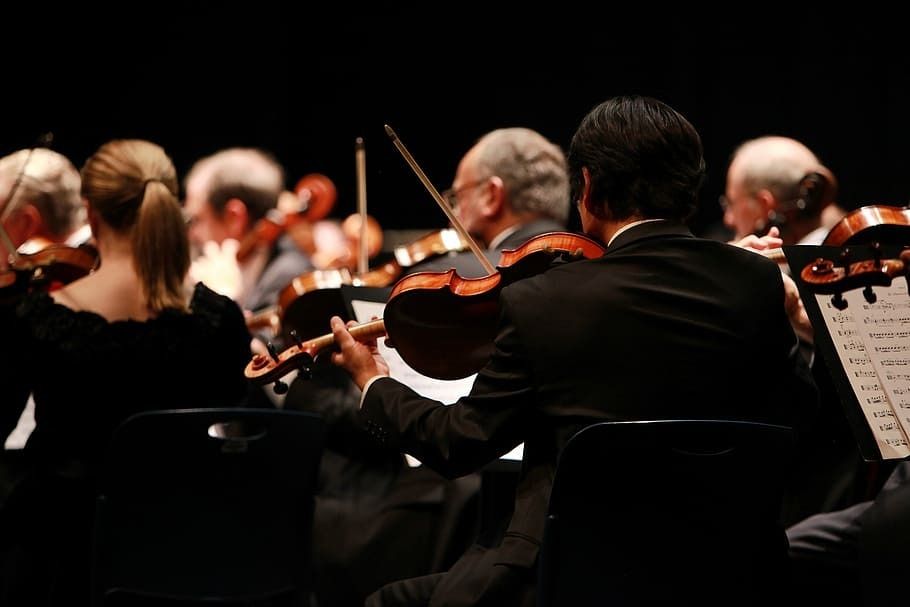 Orchestra symphony stage performing