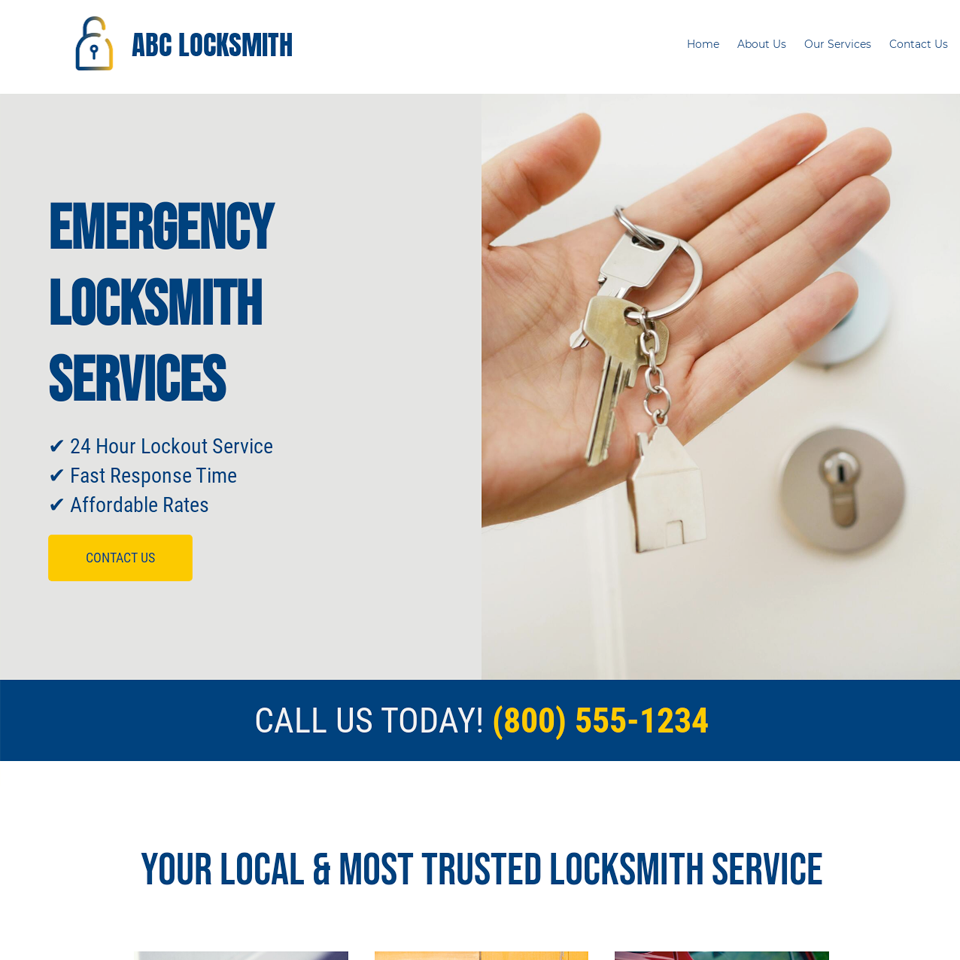 Locksmith website theme design