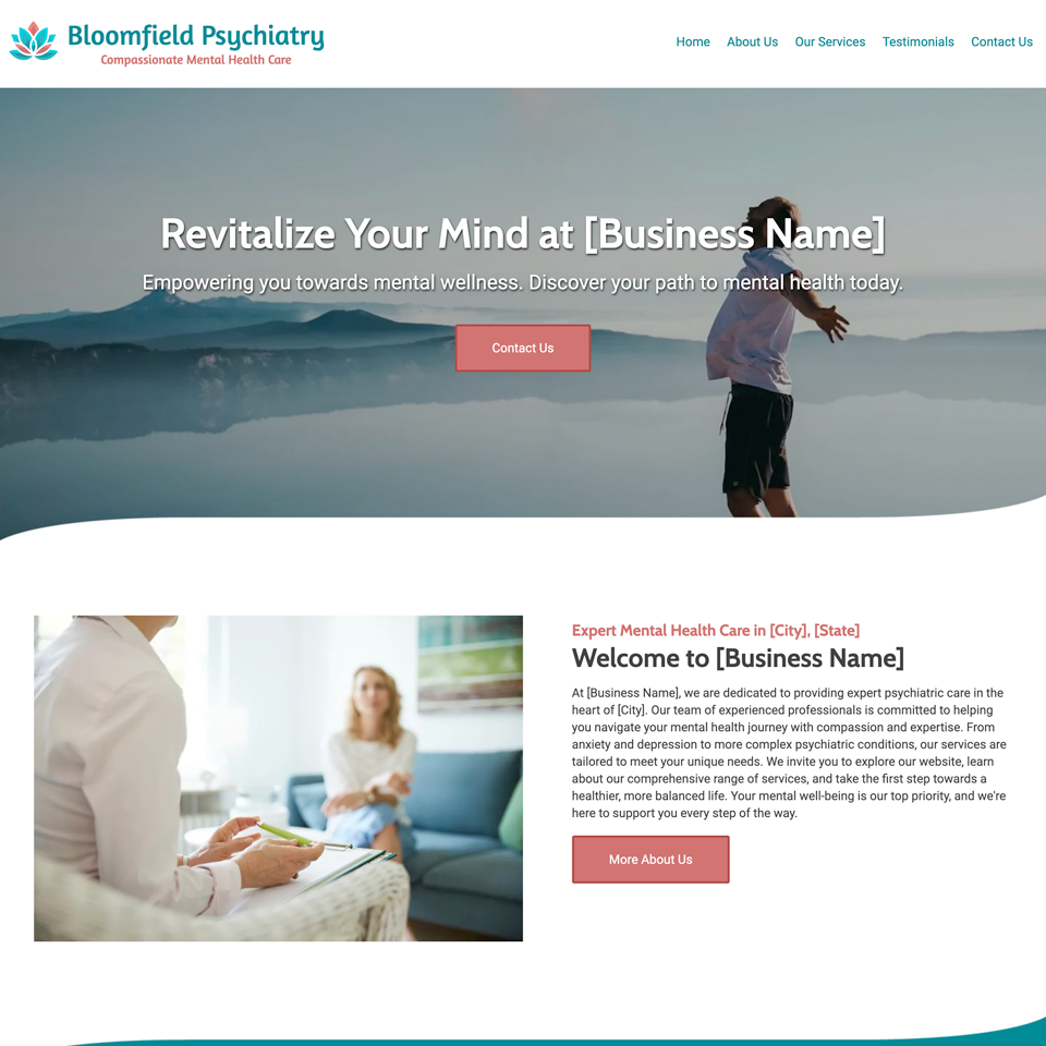 Psychiatrist website design theme