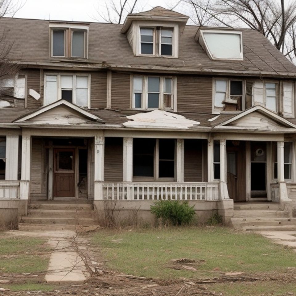 An abandoned house in kansas city from the year 2002