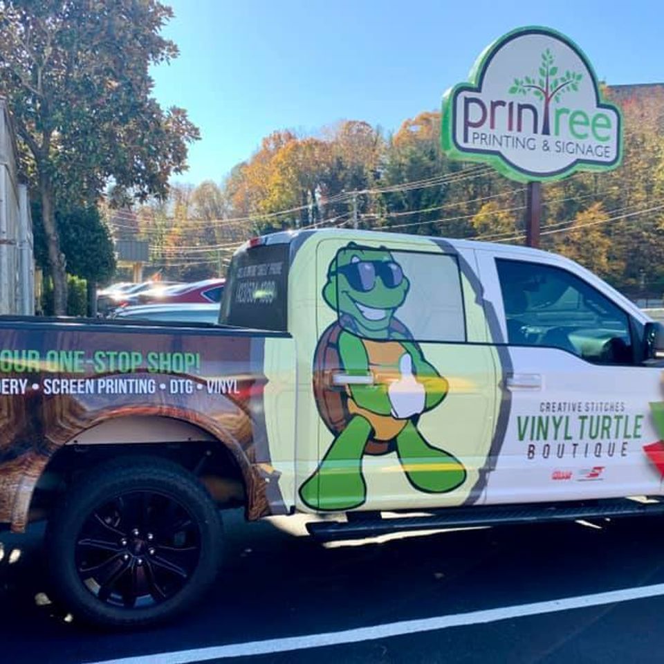 Vinyl turtle truck wrap