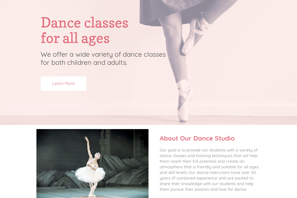 Dance studio website theme original