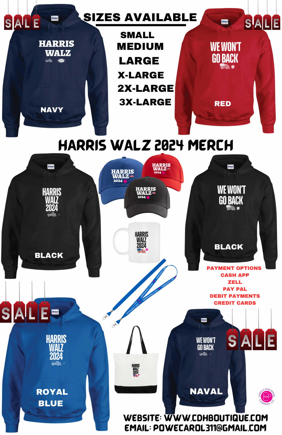 Navy updated harris walz 2024 merch 