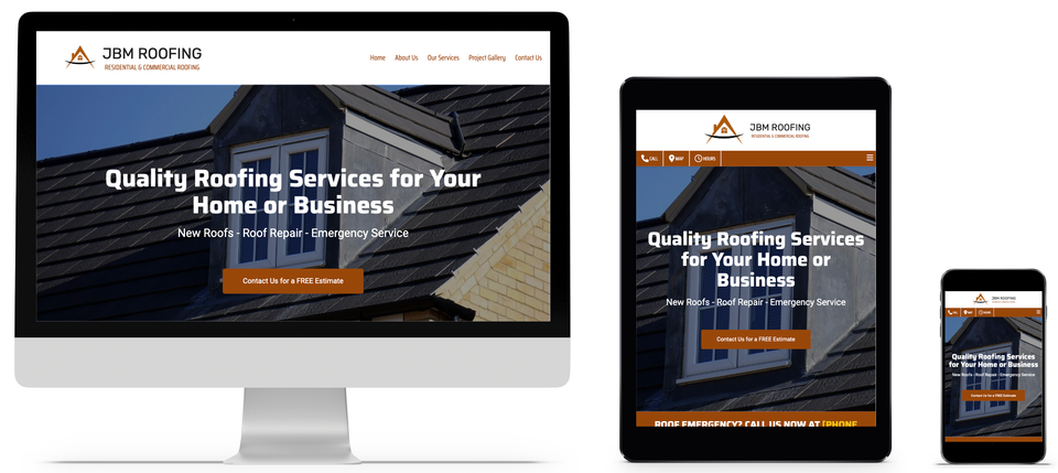 Residential commercial roofing website design