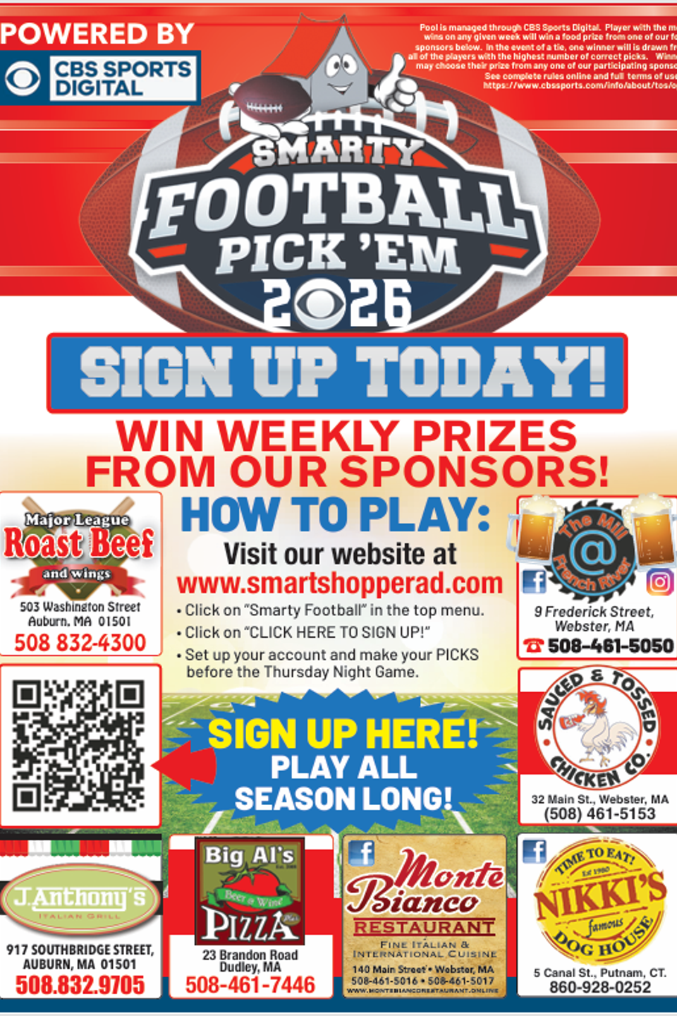 2026 smarty football sponsors