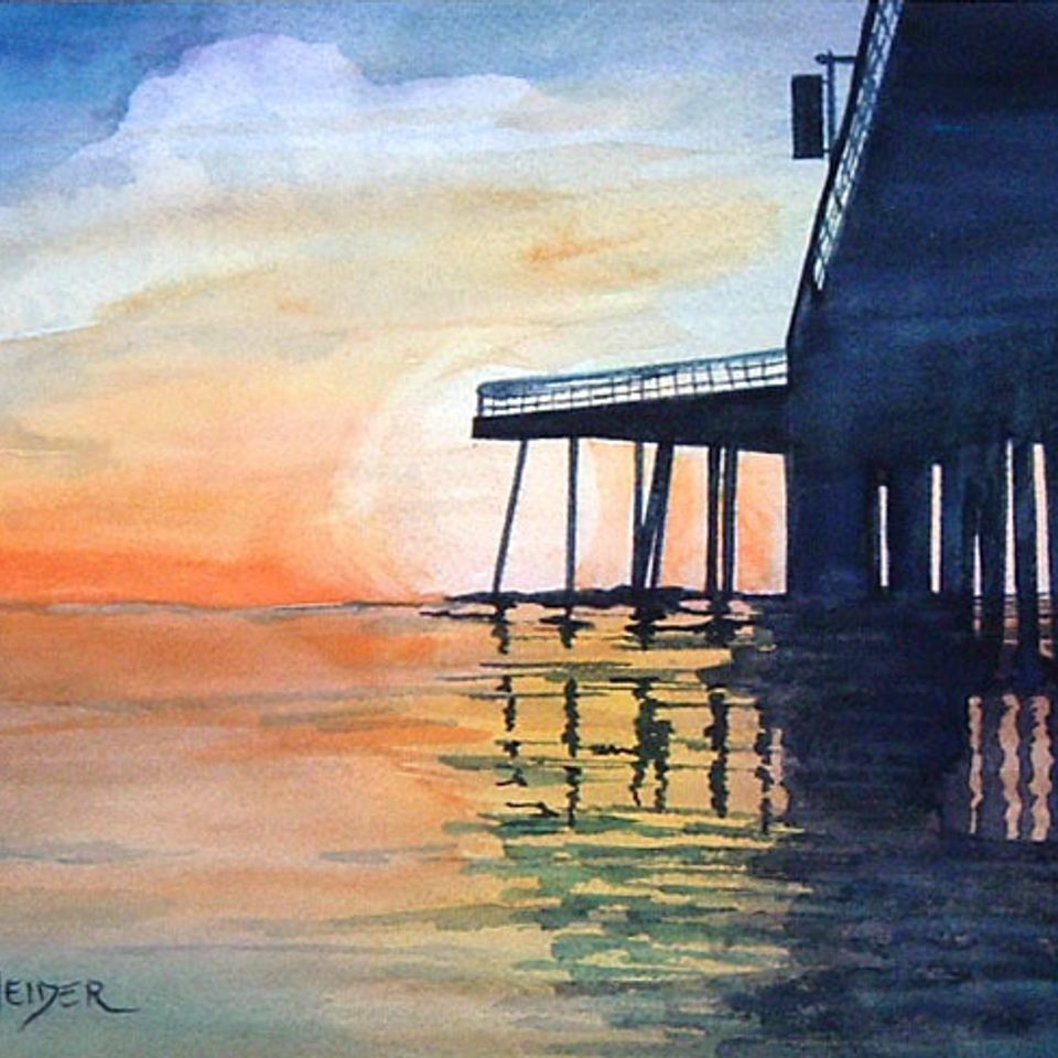 Pier at sunset lg