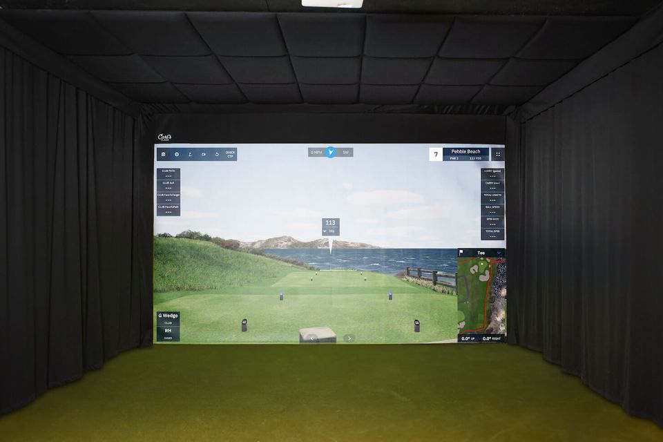 Built in with curtains and ceiling panels