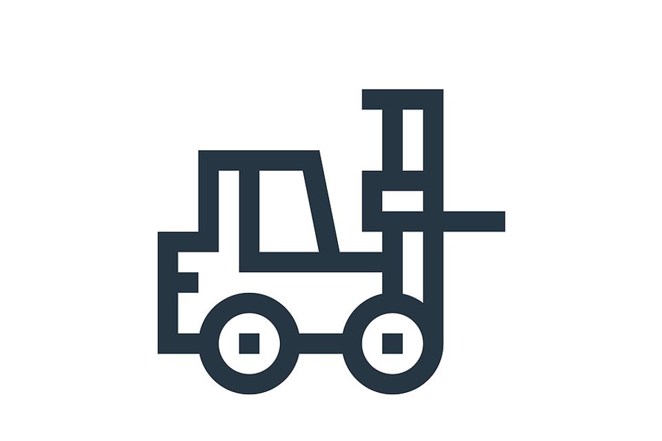 Bigstock forklift icon isolated on whit 383513519
