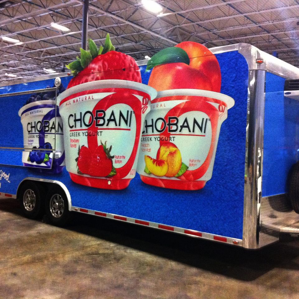 Chobani trailer wrapclean