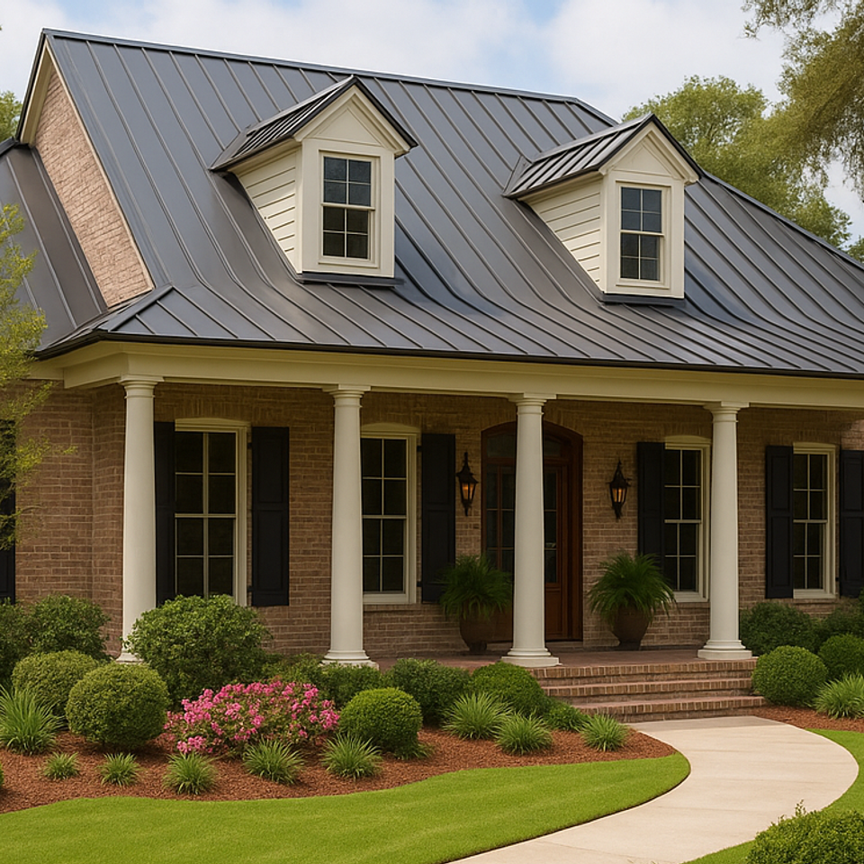 20251106 1654 louisiana metal roof home simple compose 01k9djh665f11ty8p1e9y1gfn3