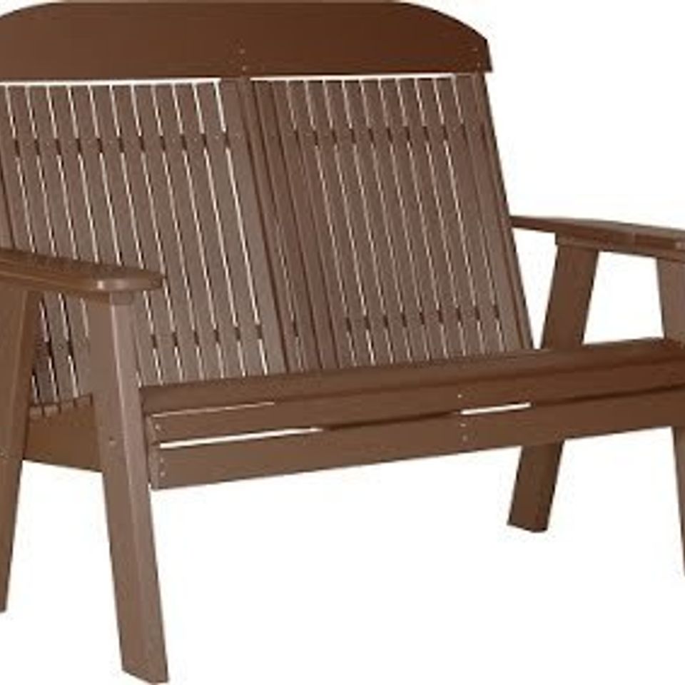 Sunrise poly lawn   hardwood furniture   paden  oklahoma   luxcraft benches   arbors   4cpbcbr 4 classic bench chestnut brown20180516 10698 ec0am8