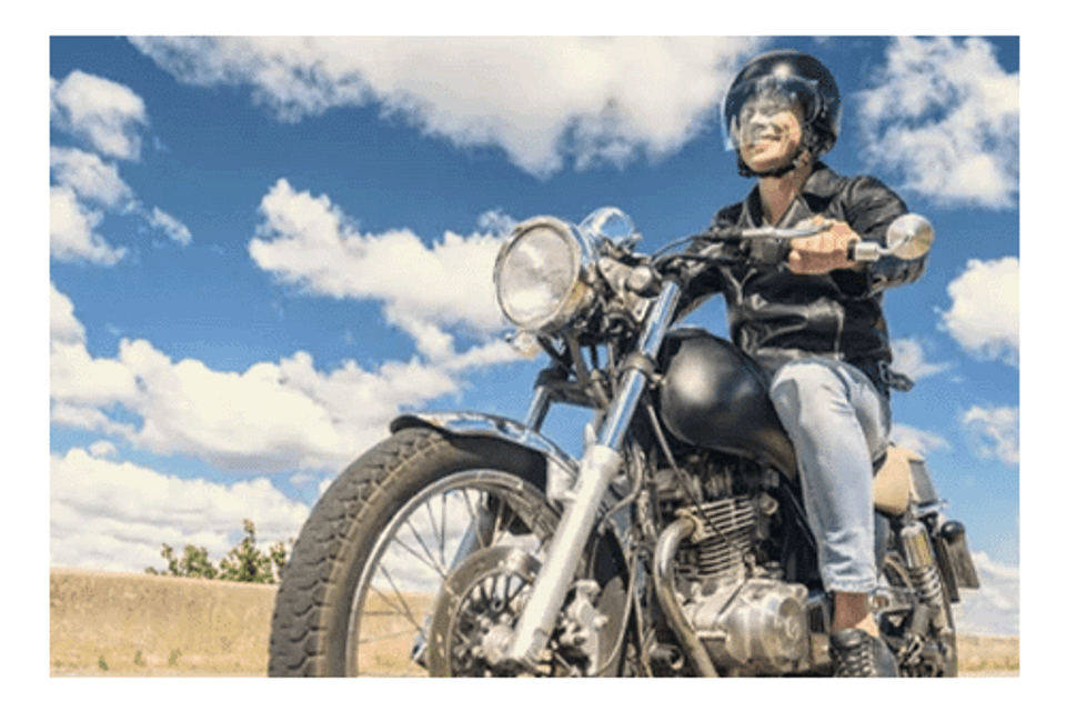Man riding motorcycle