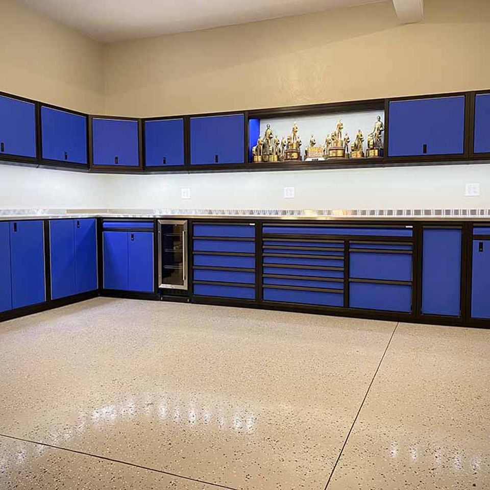 Gorilla moduline blue cabinets