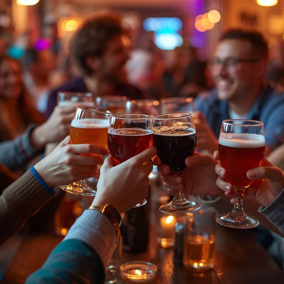 Beer and wine happy hour cheers