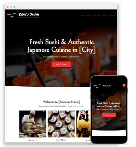 Asian restaurant website design