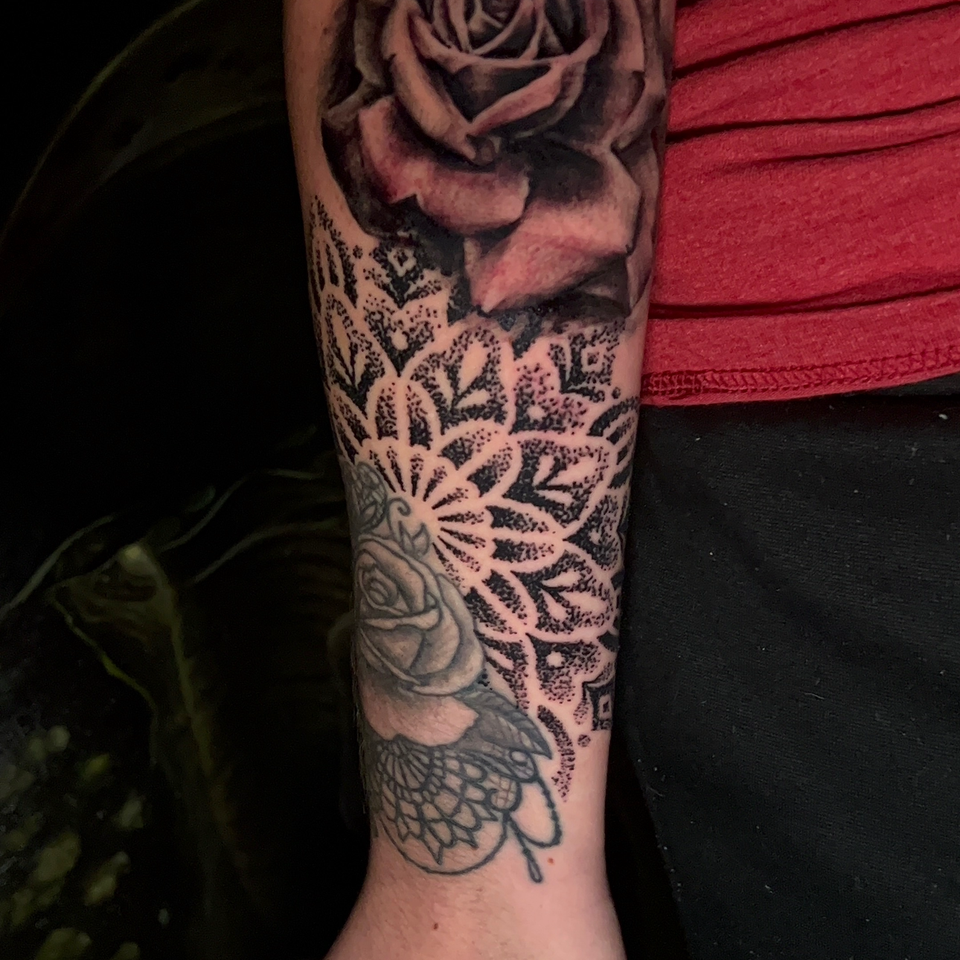 Tech rose and mandala 