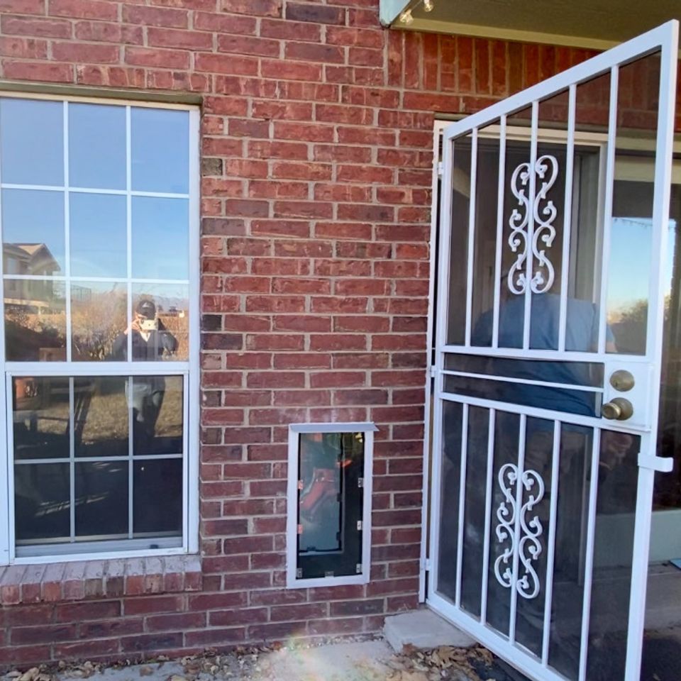 Outside brick door