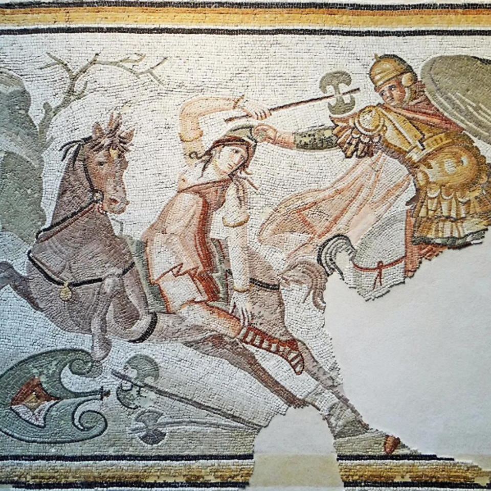 Amazon warrior roman mosiac 4th ce